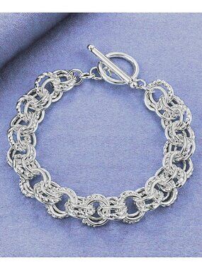 Stylish Silver Bracelet Chain Design in 925 Sterling Silver Twisted-Triple-Ring
